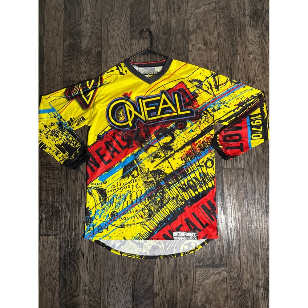 ONEAL Motocross Element Series Mens MD Yellow Graphic Long Sleeve Jersey